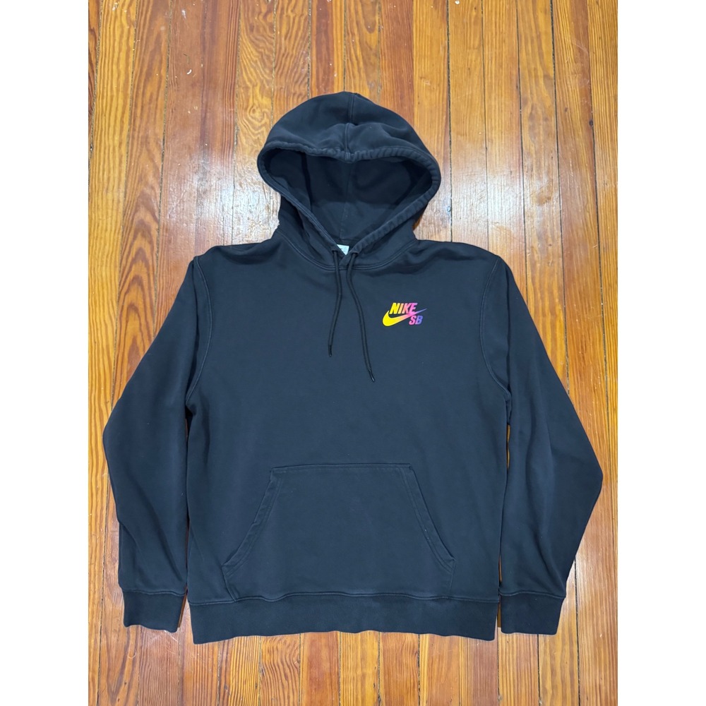 Nike SB Mens Black Sunset Graphic Fleece Hoodie Sweatshirt Medium